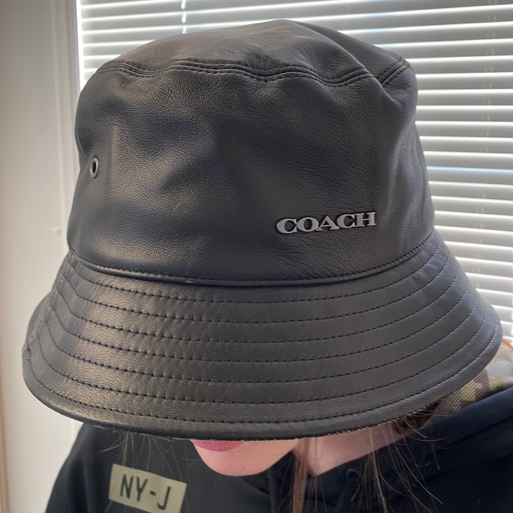 Coach leather bucket hat